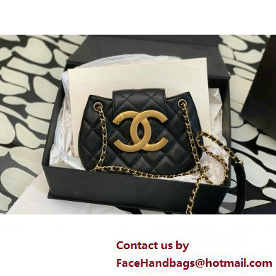 Chanel Lambskin  &  Gold-Tone Metal Small Messenger Bag AS4609 Black 2024